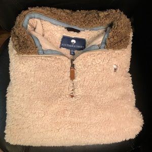 Southern Shirt Tan Sherpa Pullover with Pockets